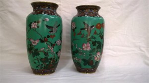 coppia vasi cloisonnè